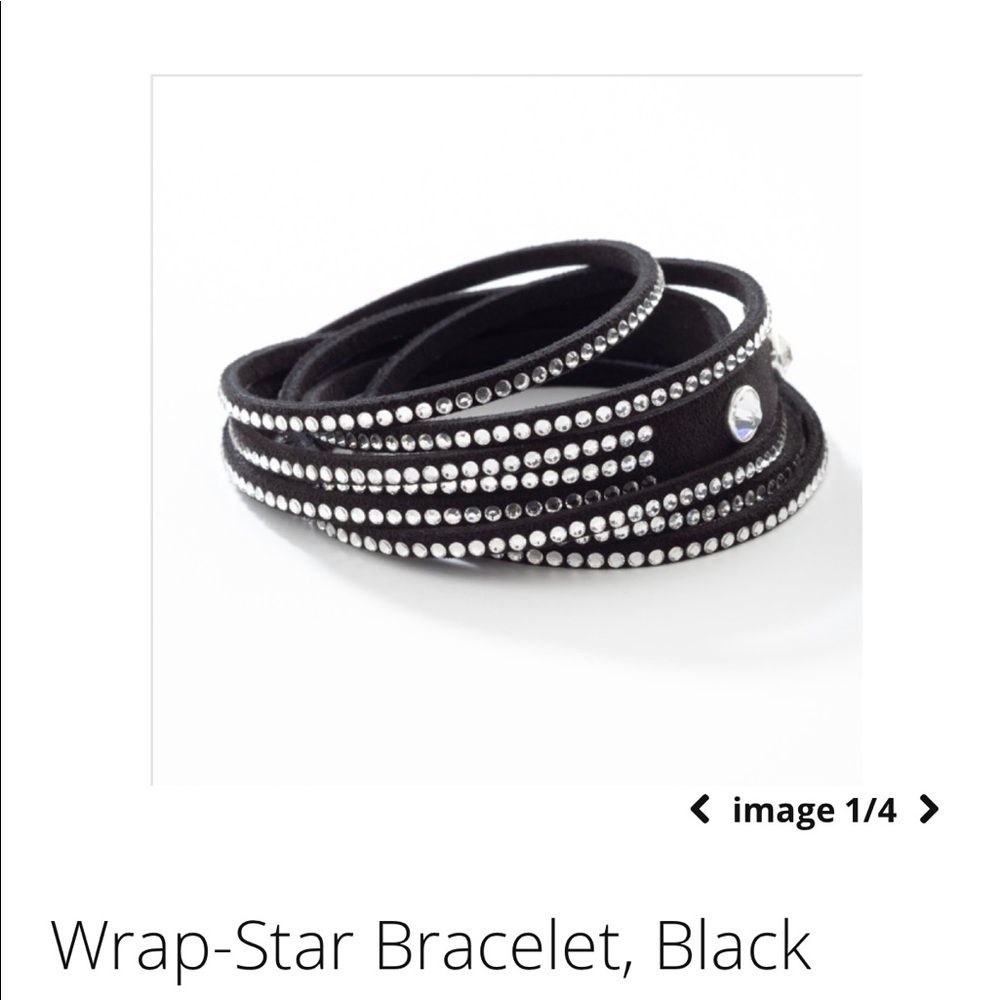 Touchstone crystal by swarovski wrap star bracelet black